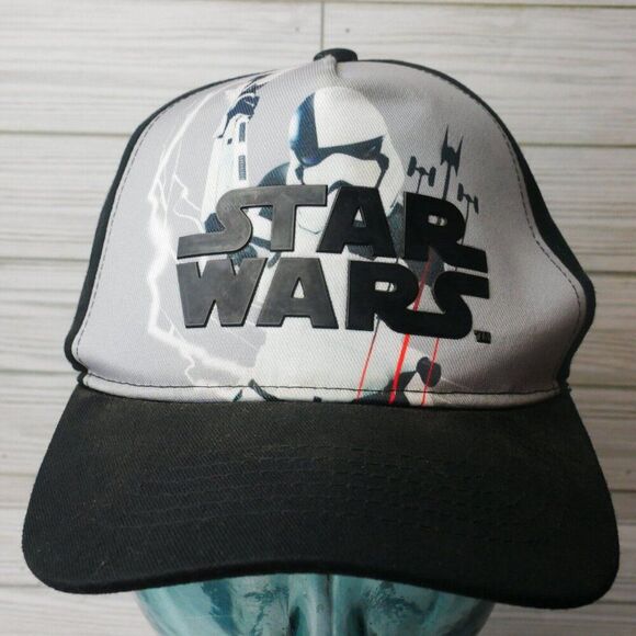 Star Wars Storm Trooper Hat Cap Snap Back Boy Youth Black White Adjustable - Picture 2 of 5